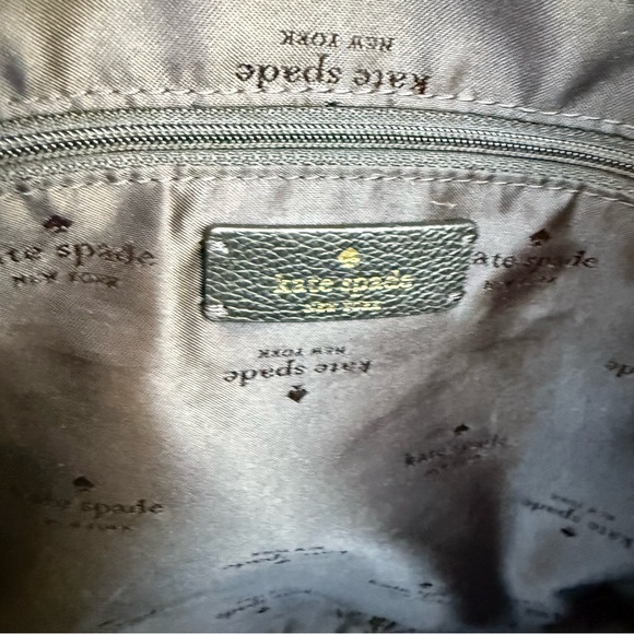 Kate Spade NY Rosie Pebbled Leather Large Tote Black Dual Handles Striped NEW - Picture 7 of 13